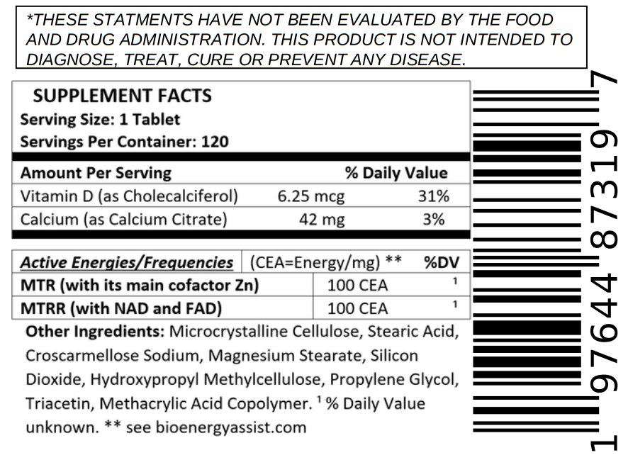 B12 Energy Pills SUPPLEMENT FACTS