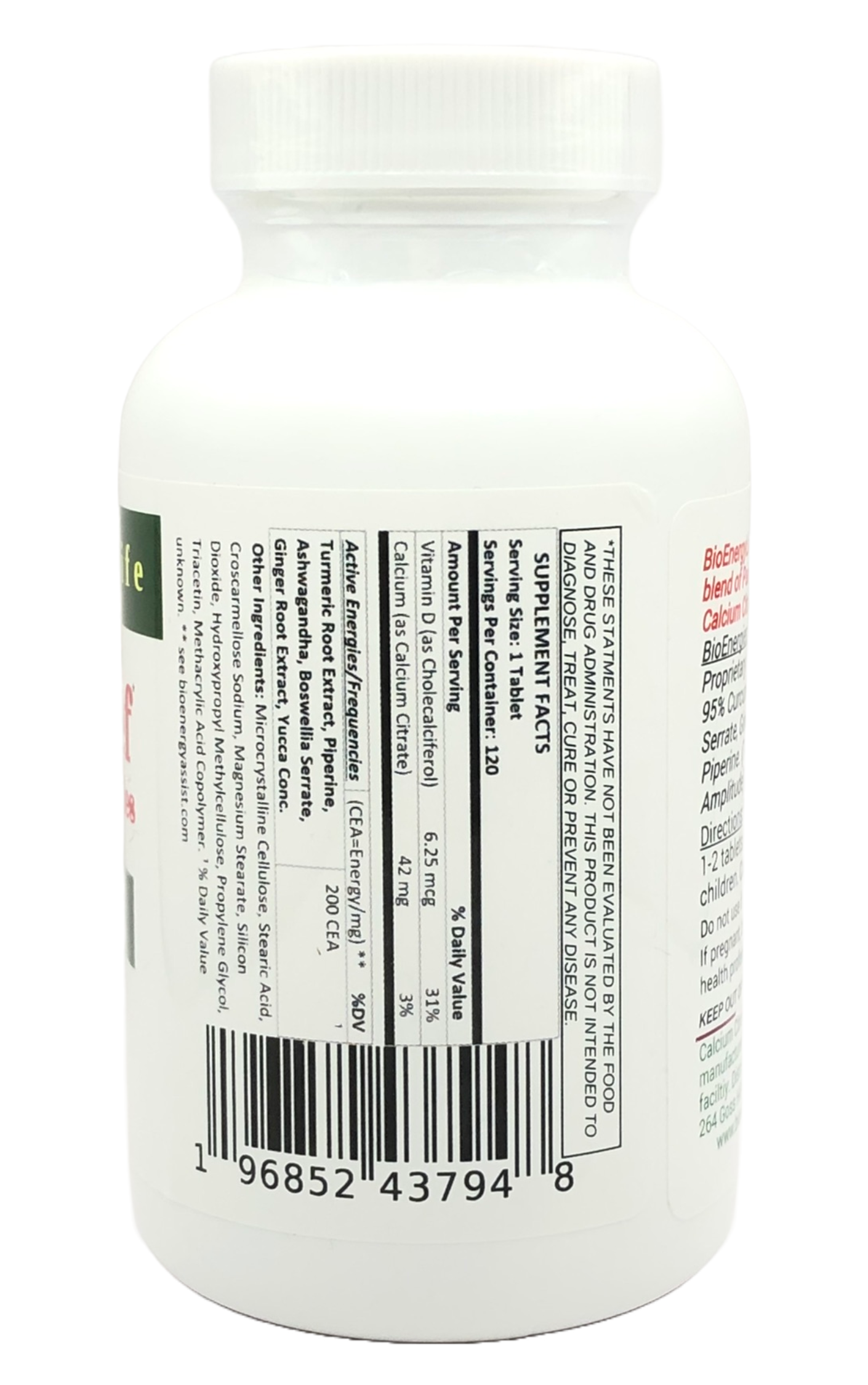 Pain Relief pills with Natural Energies facts