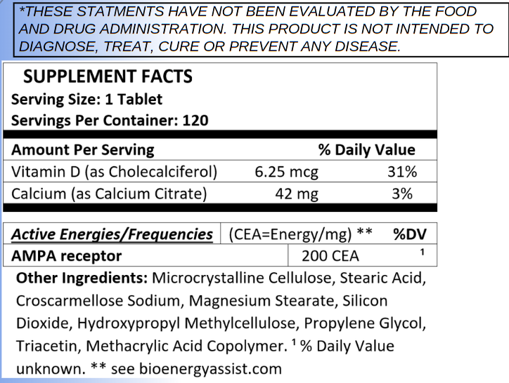 RESONEX AMPA SUPPLEMENT FACTS