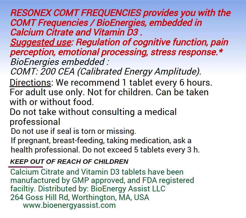 RESONEX COMT FREQUENCIES facts