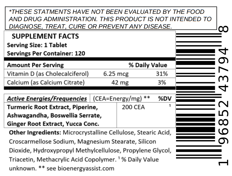 pain relief supplement facts