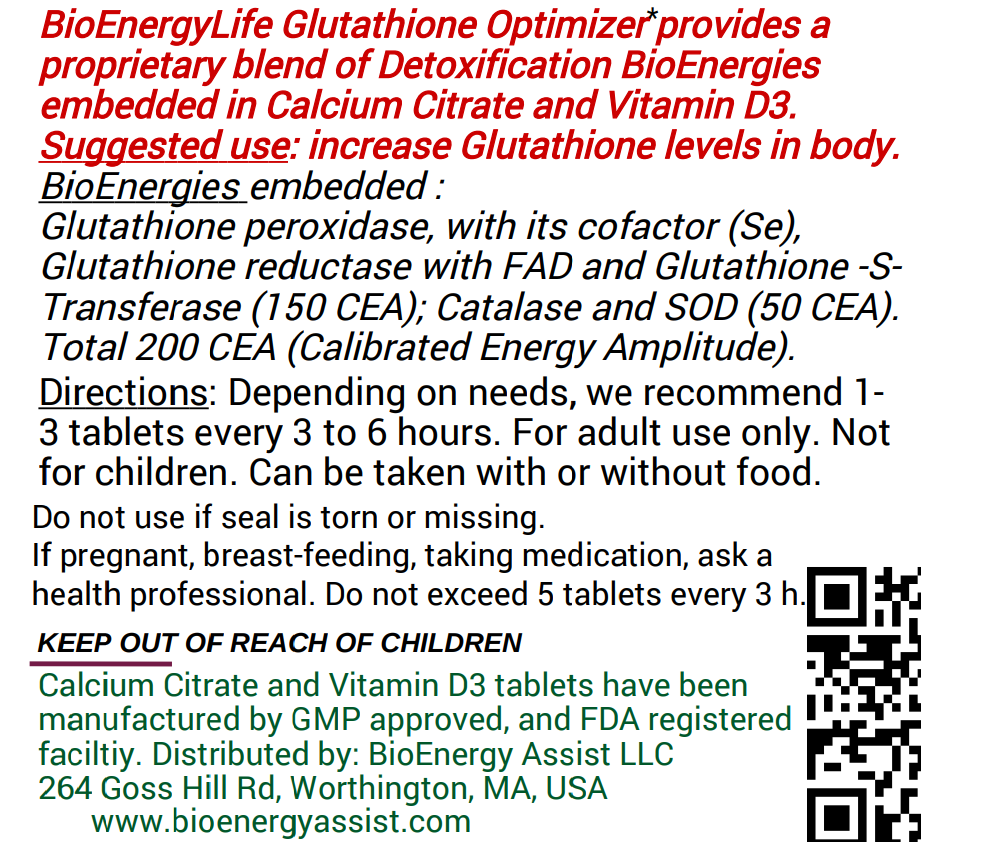 Glutathione Optimizer Directions